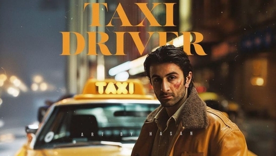 Ranbir Kapoor as Travis Bickle in the poster of Taxi Driver. (All pics: Instagram/ Art by Hasan)